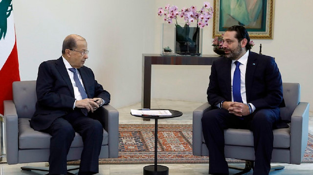 Lebanon's President Michel Aoun and Prime Minister-designate Saad al-Hariri