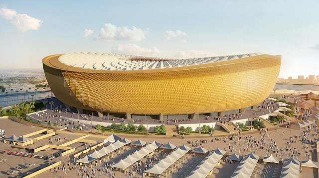 A computer generated image of Lusail Stadium that will host the 2022 FIFA World Cup final