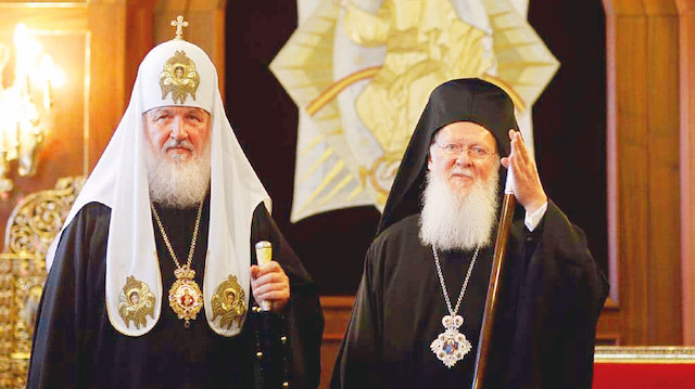 Rus Ortodoks Kilisesi lideri Patrik Kirill ve Fener Rum Patriği Bartholomeos