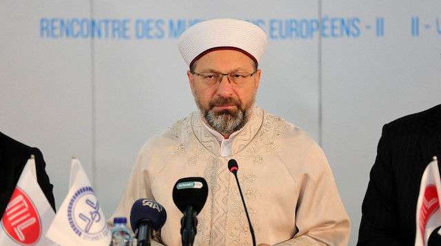 Ali Erbaş speaks during the Second European Muslims meeting