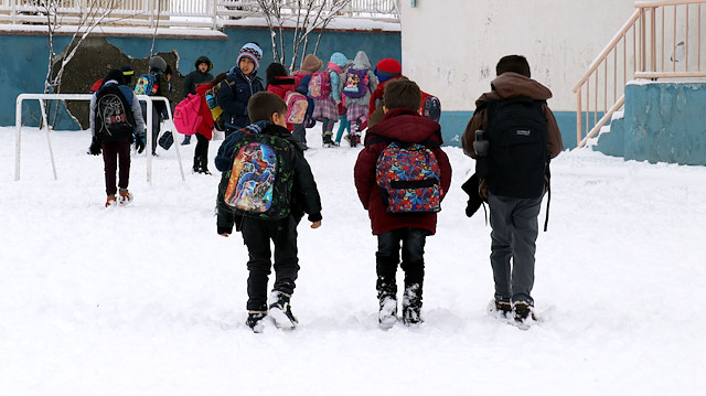 Bitlis'in Tatvan ilçesinde kar nedeniyle okullar tatil edildi. (Arşiv)