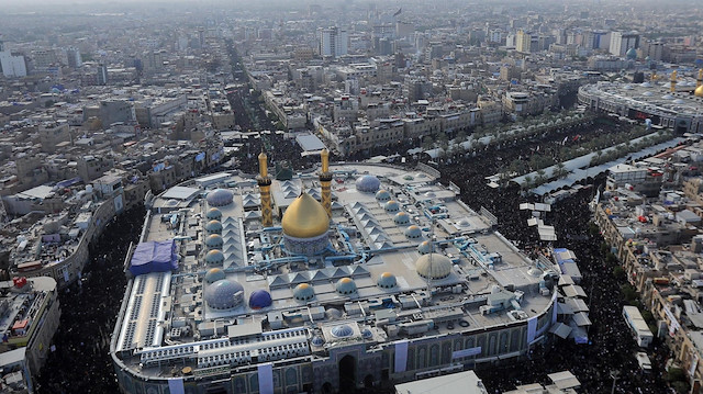 File photo: Aerial view of Imam Hussein shrine and Imam Abbas shrine in Karbala, Iraq.
