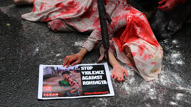 Indonesians protest Myanmar's oppressions towards Rohingya Muslims  