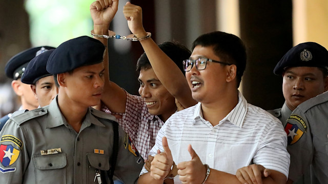 File photo: Detained Reuters journalist Wa Lone and Kyaw Soe Oo 