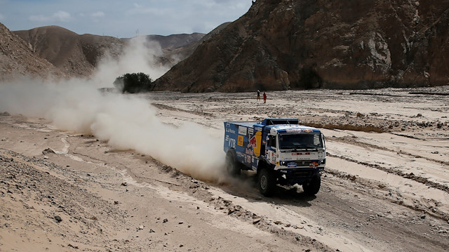 Andrey Karginov and co-driver Andrey Mokeev in action during the race 