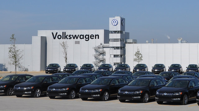 Volkswagen'in ABD'deki fabrikasının otoparkı.