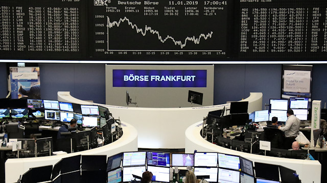 The German share price index DAX graph is pictured at the stock exchange in Frankfurt, Germany.