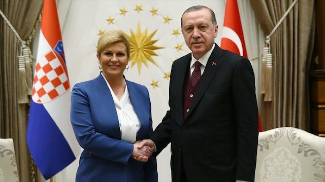 أردوغان يستقبل نظيرته الكرواتية في أنقرة