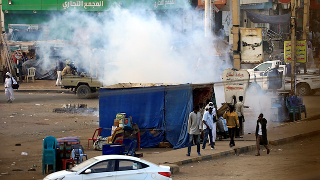 A tear gas canister fired to disperse Sudanese demonstrators, during anti-government protests in the outskirts of Khartoum, Sudan January 15, 2019. 
