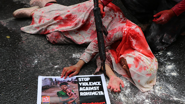 Indonesians protest Myanmar's oppressions towards Rohingya Muslims  