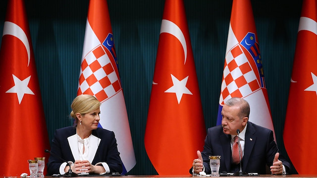 الرئيس أردوغان يبحث مع نظيرته الكرواتية العلاقات الثنائية
