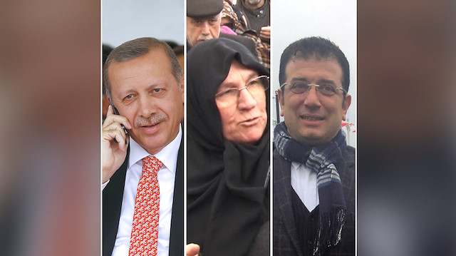 Erdoğan, Mahruze Keleş ve İmamoğlu.