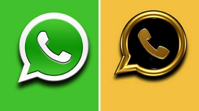 WhatsApp Gold virüsü sağdaki amblemle sembolize ediliyor.