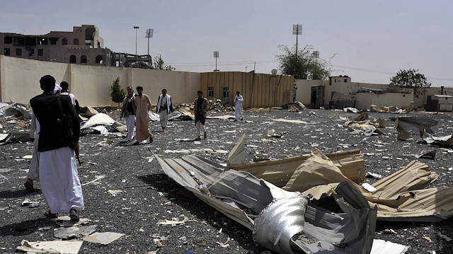 Saudi led coalition airstrikes in Sanaa

