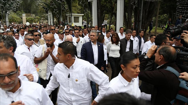 The President of Colombia Ivan Duque on Sunday took part in a march against a terrorist attack that took 21 lives in Bogota on Thursday.