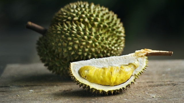 Güneydoğu Asya ülkelerinde 'meyvelerin kralı' olarak adlandırılan duryan meyvesi.