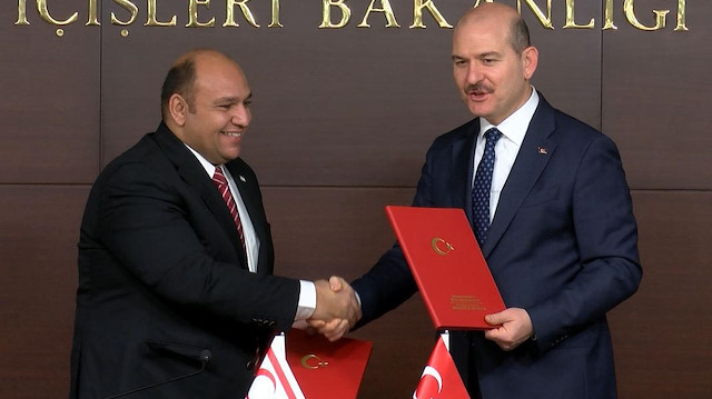 Turkish Interior Minister Suleyman Soylu and Tolga Atakan