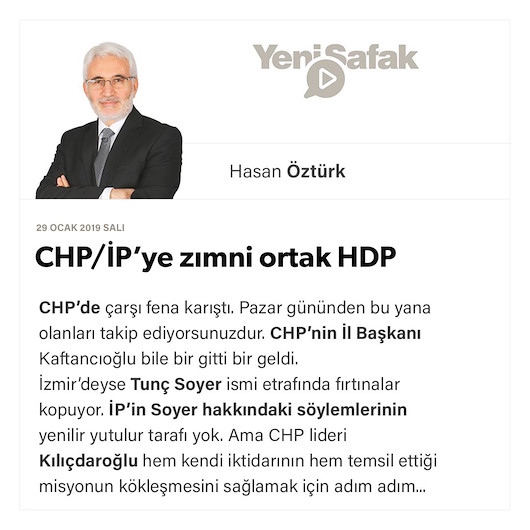 CHP/İP’ye zımni ortak HDP