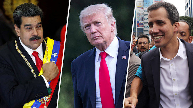 Venezuela Devlet Başkanı Nicolas Maduro, ABD Başkanı Donald Trump ve Venezuela muhalif lideri Juan Guaido