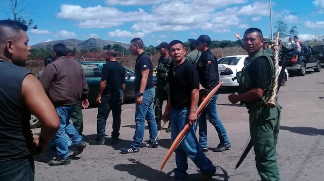 Brezilya sınırındaki Venezuela güçleri.