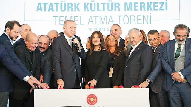 Cumhurbaşkanı Erdoğan, AKM’nin temel atma törenina katıldı.