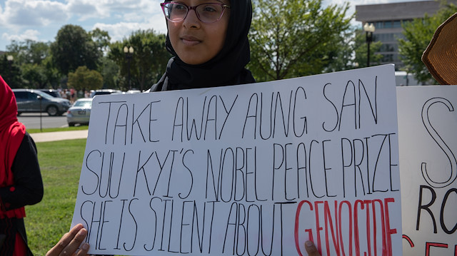 Protest in Washington in solidarity with Rohingya Muslims

