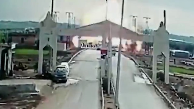 Moment of explosion caught on surveillance tape