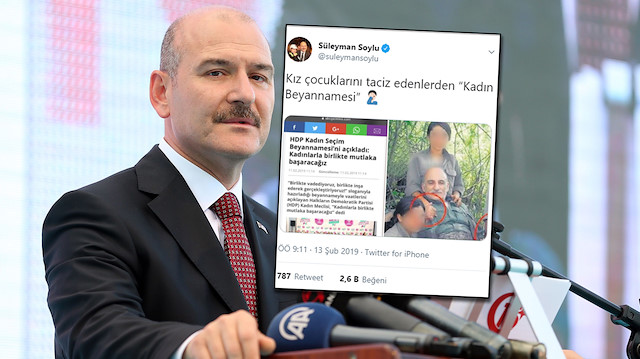 Süleyman Soylu ve paylaştığı tweetin görseli.