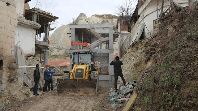 Göreme'deki otel inşaatının yıkımına başlandı.