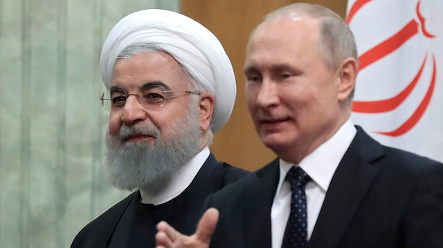 Iranian President Hassan Rouhani and Russian President Vladimir Putin 
