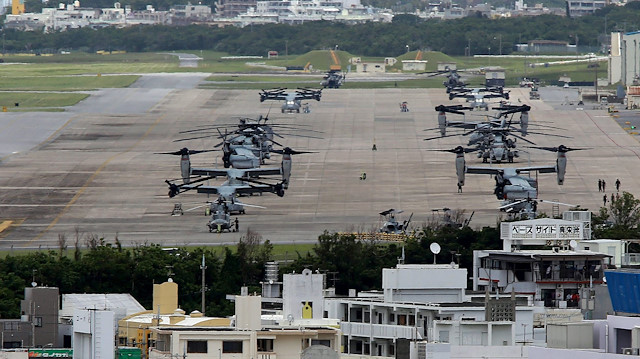 Japonya'daki Okinawa ABD Hava üssü. 
