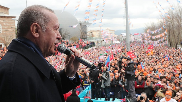 Cumhurbaşkanı Erdoğan, Bursa mitinginde konuştu. 