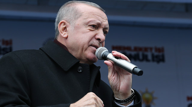 President of Turkey Recep Tayyip Erdoğan in Edirne