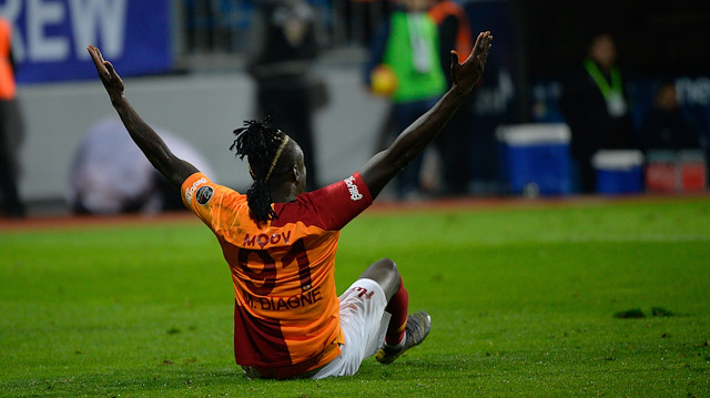 Mbaye Diagne, Galatasaray formasıyla tek golünü Trabzonspor'a penaltıdan atmıştı.