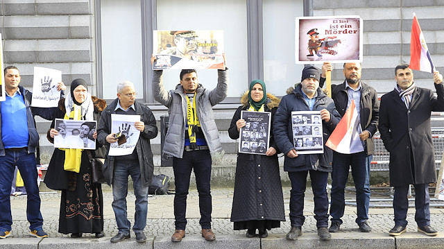 Mısır'da darbe karşıtı 9 kişinin idam edilmesine, Almanya'nın başkenti Berlin'de düzenlenen protesto gösterisiyle tepki gösterilmişti.