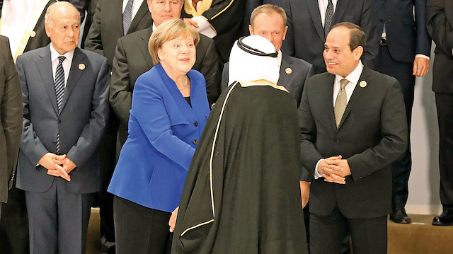 Angela Merkel, Suudi Arabistan Kralı Selman ve Sisi