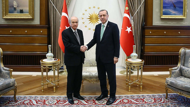 Devlet Bahçeli ve Recep Tayyip Erdoğan