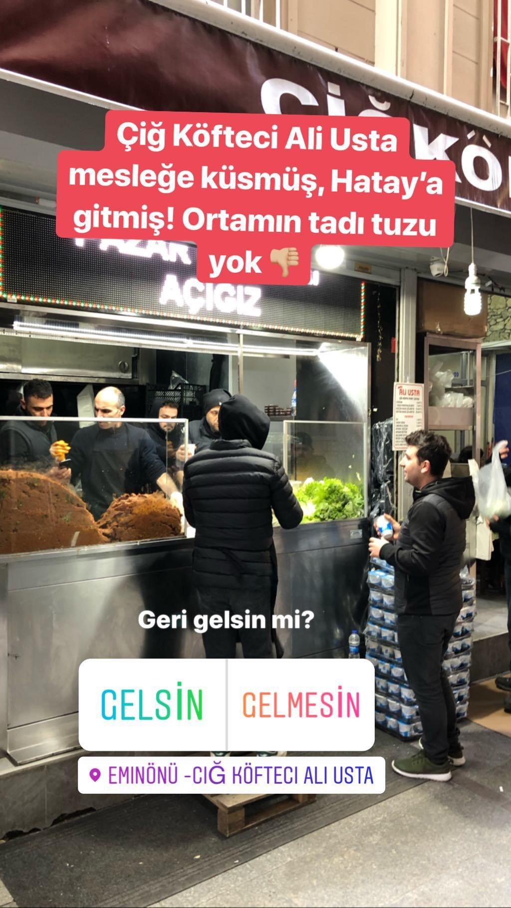 cig kofteci ali usta nerede ali usta meslegi birakti