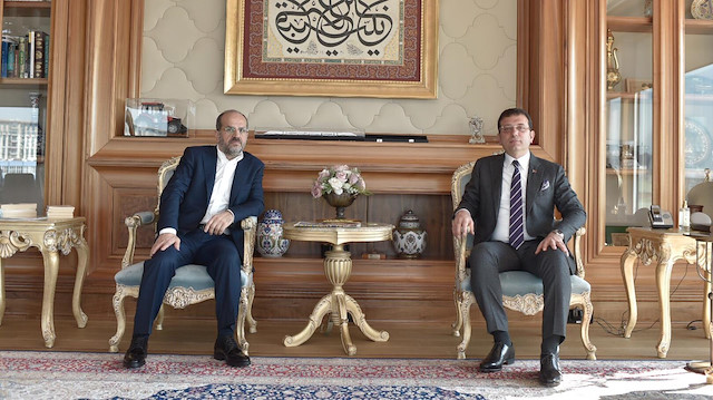 CHP'nin İstanbul Büyükşehir Belediye Başkan Adayı Ekrem İmamoğlu ile ​Albayrak Grubu Yönetim Kurulu üyesi Nuri Albayrak