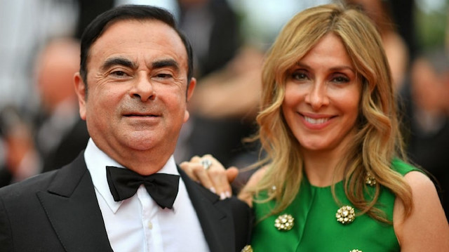 Former Nissan chief Carlos Ghosn and his wife, Carole Ghosn