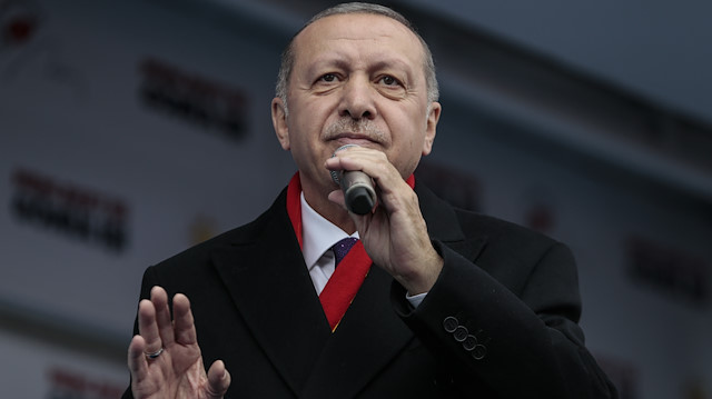 Turkish President Recep Tayyip Erdoğan in Turkey's Malatya

