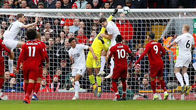 Burnley'in Liverpool karşısında 1-0 öne geçtiği gol.