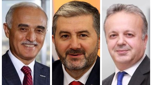Nail Olpak, head of Turkey's Foreign Economic Relations Board (DEIK), Abdurrahman Kaan, chairman of the Independent Industrialists and Businessmen Association (MUSIAD), and Ismail Gülle, the head of Turkish Exporters' Assembly (TIM)