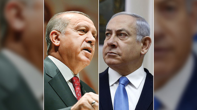 Cumhurbaşkanı Erdoğan ve İsrail Başbakanı Netanyahu.