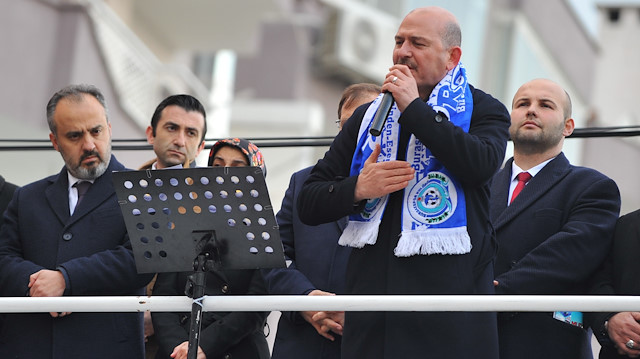 İçişleri Bakanı Süleyman Soylu, Mudanya'da coşkulu kalabalığa seslendi.