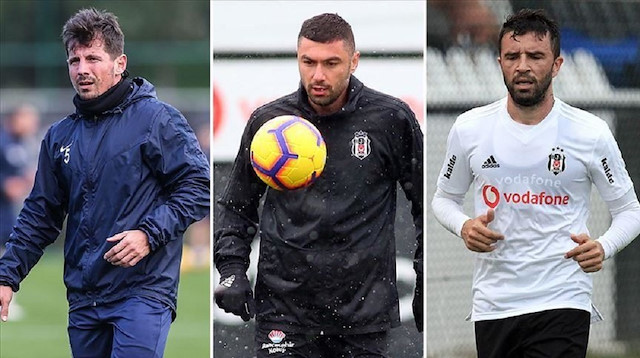 Medipol Basaksehir's veteran central midfielder Emre Belozoğlu, Besiktas striker Burak Yılmaz.