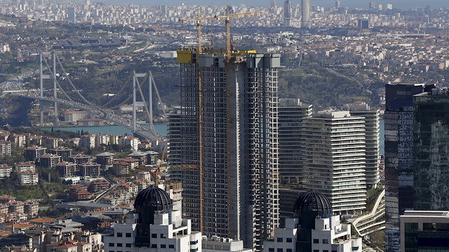 New skyscrapers under construction are pictured in Istanbul, Turkey 