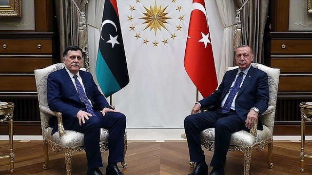 الرئيس أردوغان يستقبل رئيس حكومة الوفاق الليبية بأنقرة