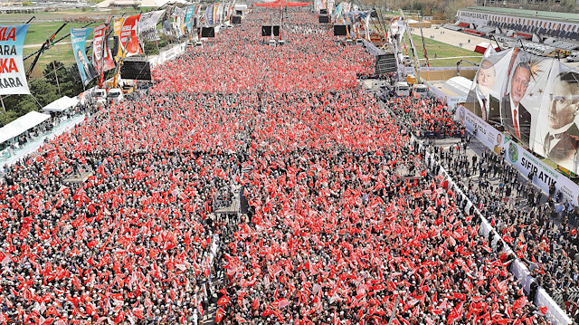 Atatürk Kültür Merkezi Hipodrom Alanı’nda düzenlenen Cumhur İttifakı Ankara mitingi