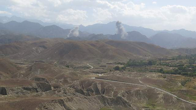 Smokes rises after U.S airstrike hit the site of insurgent activity in Nangarhar province, Afghanistan 